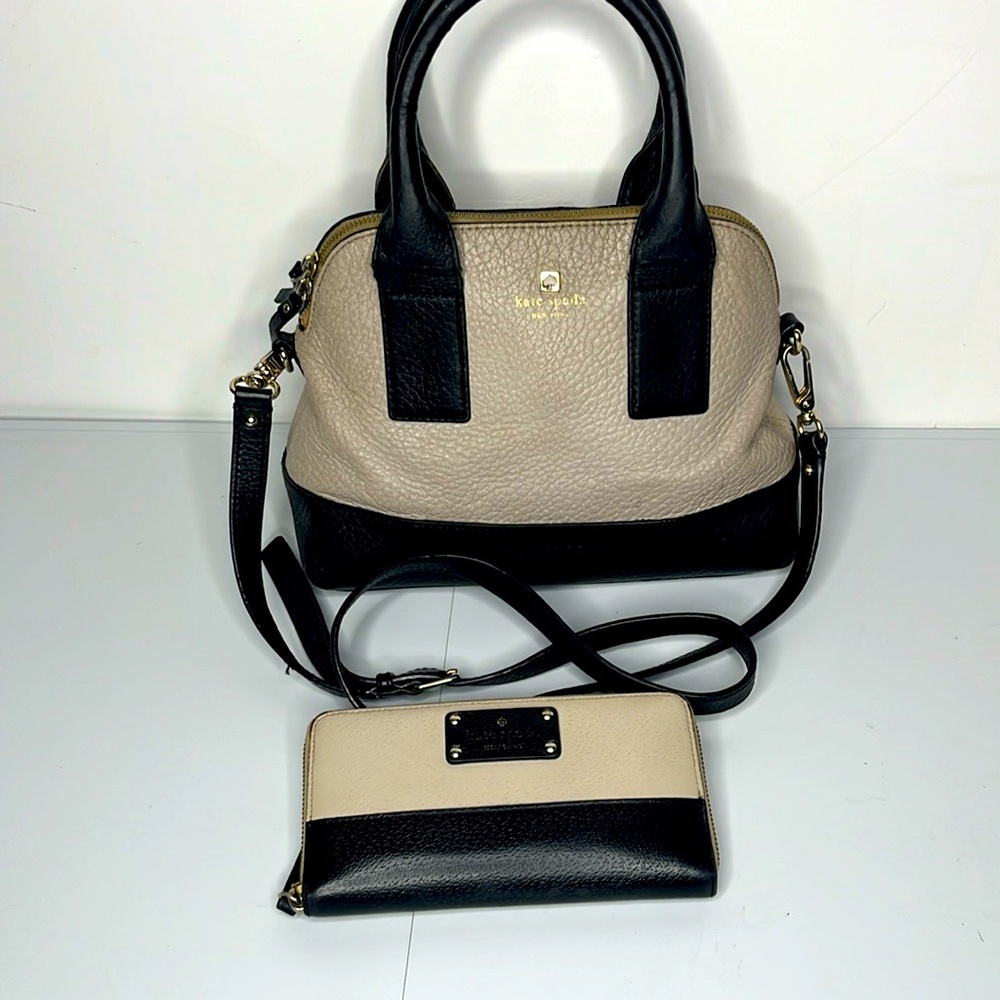 Kate Spade Leather Bag & Wallet Set Brown & Tan